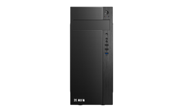 2E PC case Alfa E185 without PSU, 1xUSB3.0, 2xUSB2.0, VGA 310mm, ATX, black