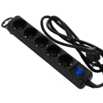 2E Power strip 5XSchuko with switch, 3G*1.5мм, 1.5m, black