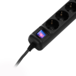 2E Power strip 5XSchuko with switch, 3G*1.5мм, 1.5m, black