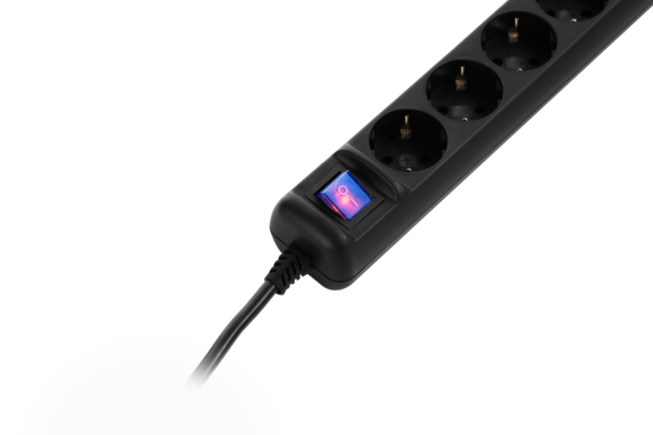 2E Power strip 5XSchuko with switch, 3G*1.5мм, 1.5m, black