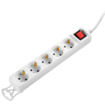 2E Power strip 5XSchuko with switch, 3G*1.5мм, 5m, white