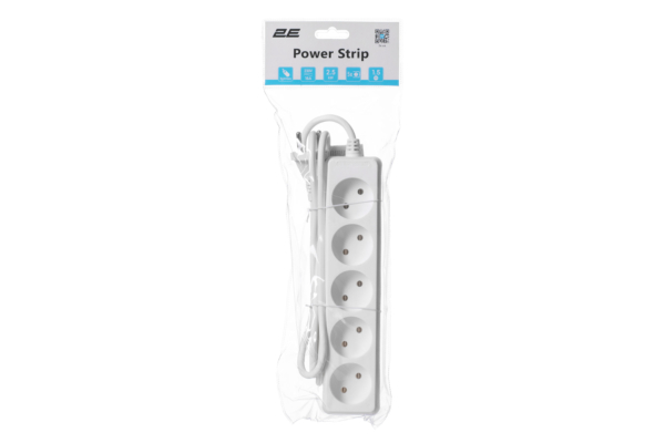 2E Power strip, 5XCEE7/17, 2G*1.0мм, 1.5m, white