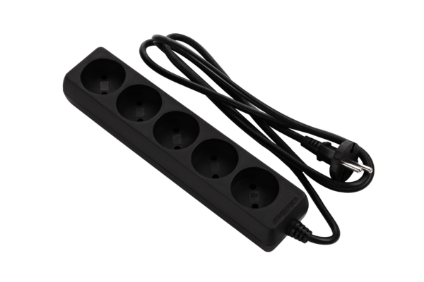 2E Power strip, 5XCEE7/17, 2G*1.0мм, 1.5m, black