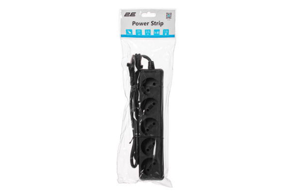 2E Power strip, 5XCEE7/17, 2G*1.0мм, 1.5m, black