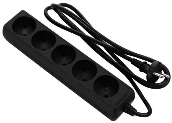 2E Power strip, 5XCEE7/17, 2G*1.0мм, 1.5m, black