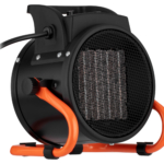 2E Industrial fan heater electric, 2kW, 20m2, 197 m3/h, ceramic heating element (PTC), black