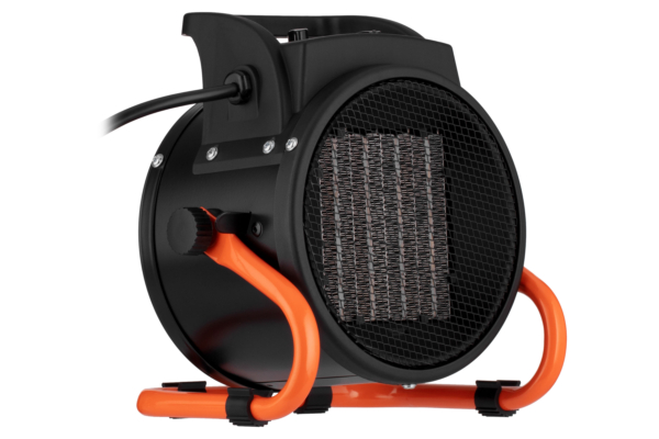 2E Industrial fan heater electric, 2kW, 20m2, 197 m3/h, ceramic heating element (PTC), black