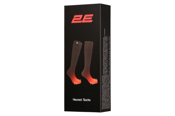 2E Tactical Heated Socks Race Black with Remote Control, Size XL