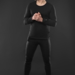 2E Tactical Men’s Heated Thermal Underwear eFiber for Men Black, Size L