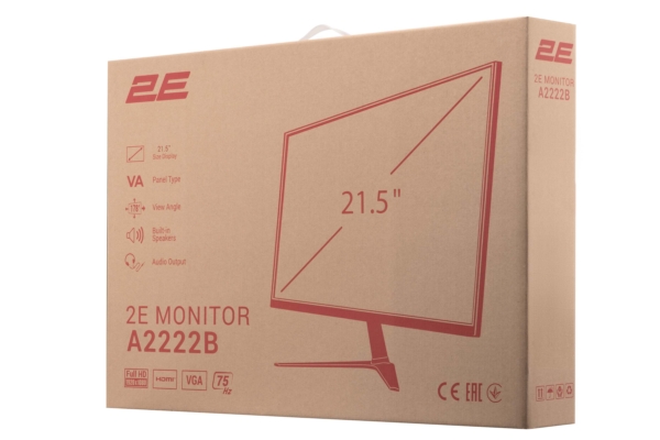 2E Монітор 21.5″ A2222B D-Sub, HDMI, MM, VA, 75Hz