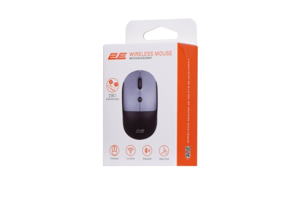 2E Mouse MF218 Silent WL BT Black/Gray