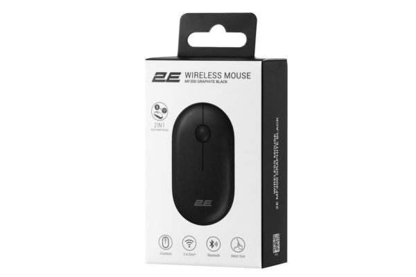 2E Mouse MF300 Silent, WL/BT, graphite-black