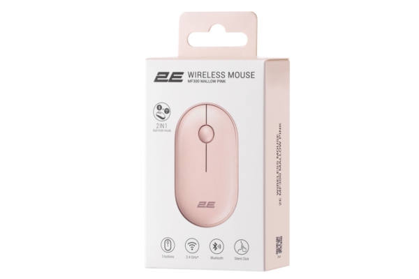 2E Mouse MF300 Silent WL BT Mallow pink