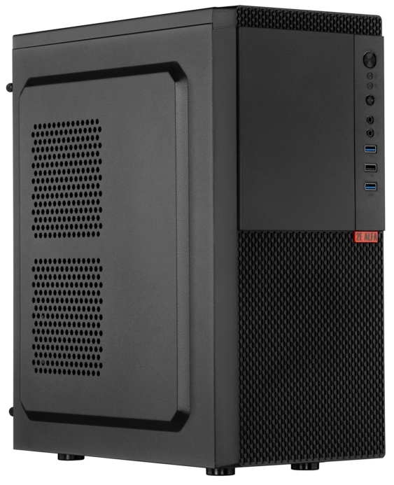 2E PC case Alfa E130 without PSU, 2xUSB3.0, 1xUSB2.0, 1x80mm, VGA 320mm, ATX, black