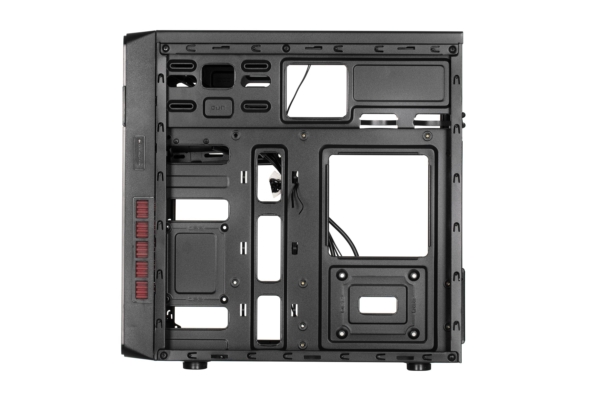 2E PC case Basis RD831 without PSU, 2xUSB2.0, VGA 320mm, mATX, black