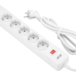 2E Surge protector with switch, G*1.5мм, 3*USB-A, 2m, white