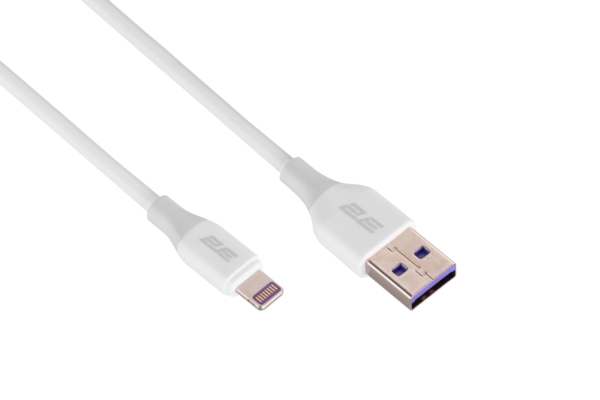 2E Кабель USB-A > Lightning заряджання/синхронізації 1м, Glow, білий