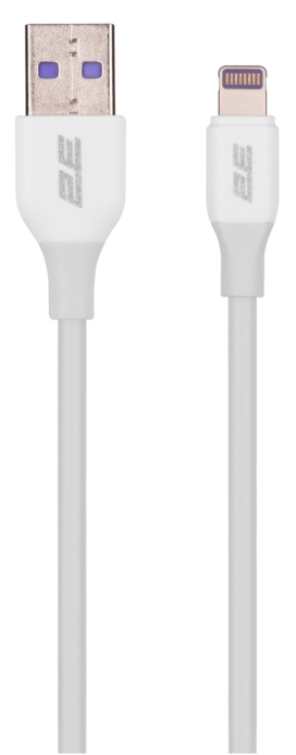 2E Сable USB-A > Lightning charge/data, 1m, Glow, white