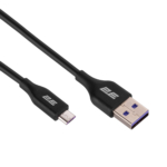 2E Кабель USB-A > microUSB заряджання/синхронізації 1м, Glow, чорний