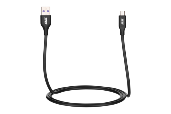 2E Кабель USB-A > microUSB заряджання/синхронізації 1м, Glow, чорний