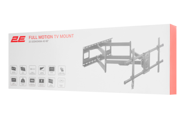 2E Full motion TV mount 2E Godkokma 43-90″, 1 m extension