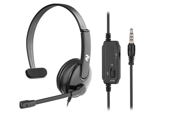 2E PC headset mono On-ear CH12 mini-jack, omni-mic, 1.2m, black