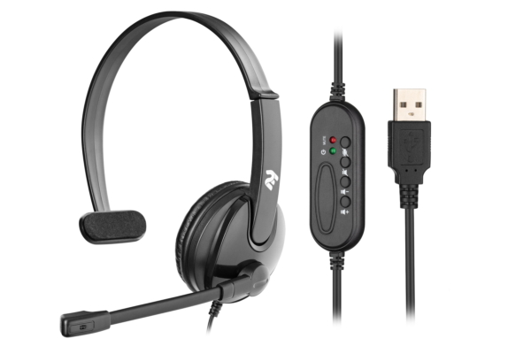 2E PC headset mono On-ear CH12 USB, omni-mic, 2m, black