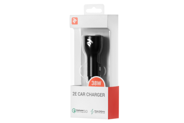 2E Автомобільний зарядний пристрій Dual USB Car Charger 36W, PD, QC, black