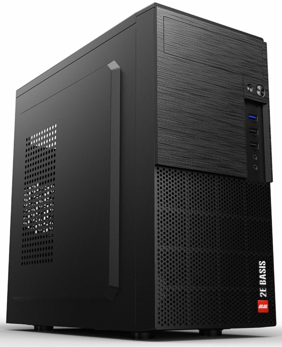 2E PC case Basis RD860-3U without PSU, 1xUSB3.0, 2xUSB2.0, VGA 320mm, mATX, black