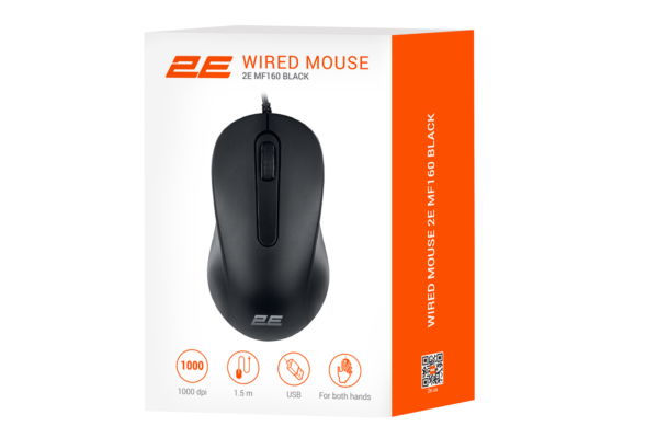 2E Mouse MF160, USB-A, Black