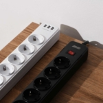 2E Surge protector with switch, G*1.5мм, 3*USB-A, 2m, white