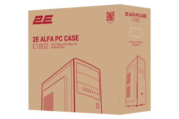 2E Корпус Alfa E1802 без БП 4xUSB3.0, VGA 320мм ATX чёрный