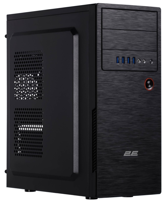 2E Корпус Alfa E1802 без БЖ 4xUSB3.0, VGA 320мм, ATX, чорний