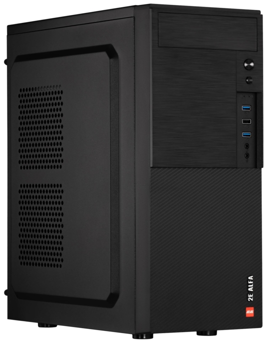 2E Корпус Alfa E1903U-400 з БЖ 2E ATX400W, 2xUSB3.0, 1xUSB2.0, VGA 320мм, ATX, чорний