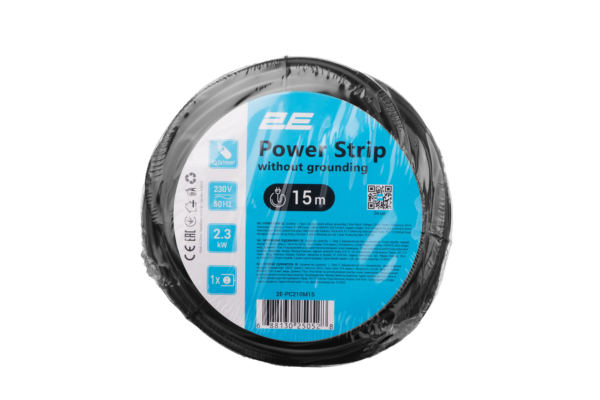 2E Power stip 1XCEE7/17, 2G*1.0mm, 15м, black