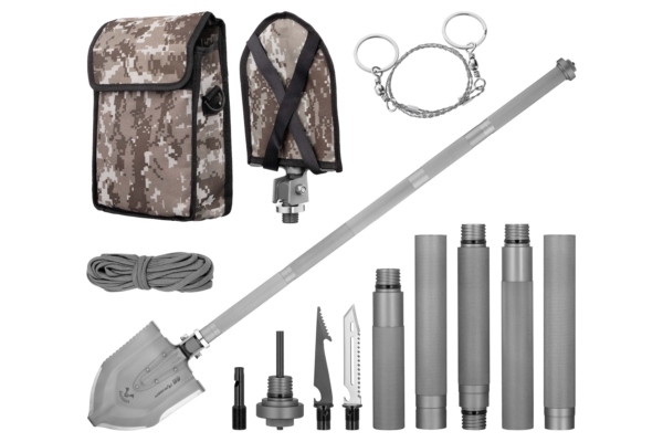 2E Tactical Multitool tactical shovel Ranger Steel Gray collapsible, 22 in 1, with cover included, 103 cm max., 1.6 kg