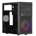 2E PC case Basis RD850 without PSU, 1xUSB3.0, 2xUSB2.0, 1x120mm ARGB, VGA 290mm, Acrylic Side Panel, mATX, black