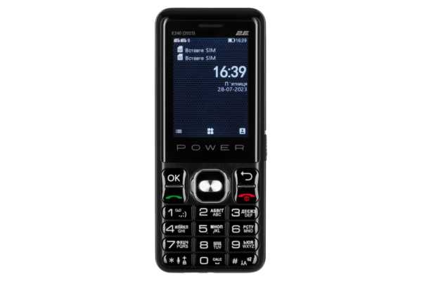 2E Мобильный телефон E240 2023 2.4″ 2SIM, 2500mAh, Черный