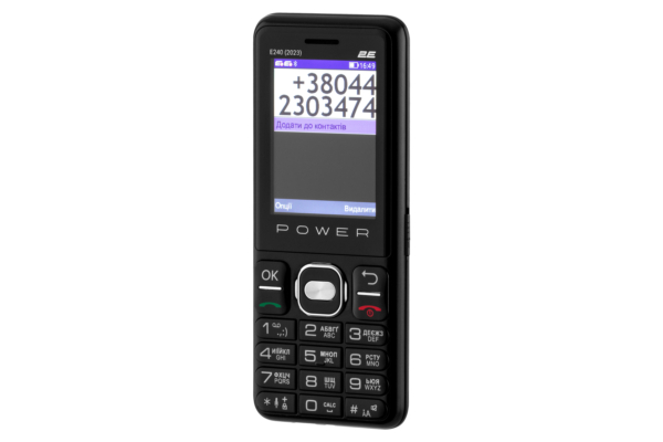 2E Мобильный телефон E240 2023 2.4″ 2SIM, 2500mAh, Черный