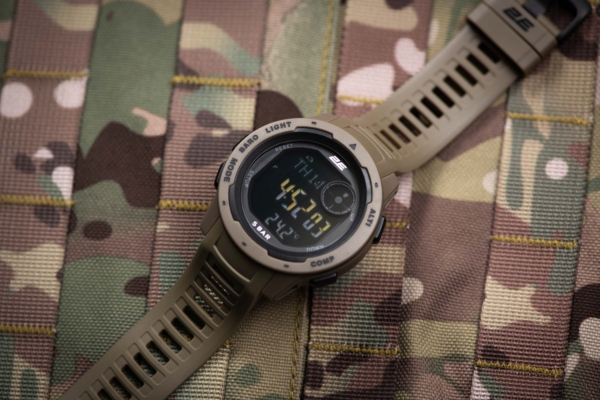 2E Tactical Delta X Brown tactical watch with compass and pedometer