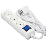 2E Power strip 3XSchuko with switch, 3G*1.5mm, 1.5m, white