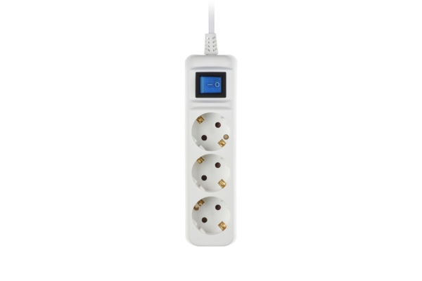 2E Power strip 3XSchuko with switch, 3G*1.5mm, 1.5m, white