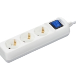 2E Power strip 3XSchuko with switch, 3G*1.5mm, 1.5m, white