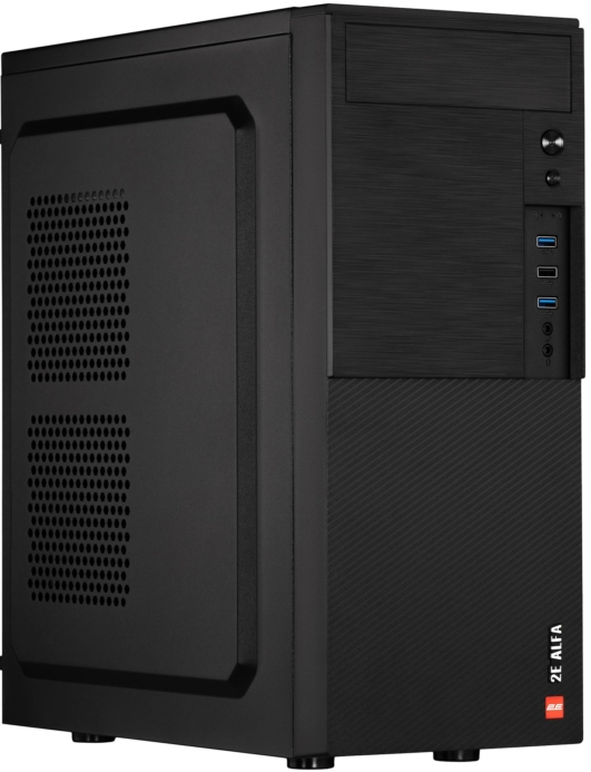 2E PC case Alfa E190-3U without PSU, 2xUSB3.0, 1xUSB2.0, VGA 320mm, ATX, black