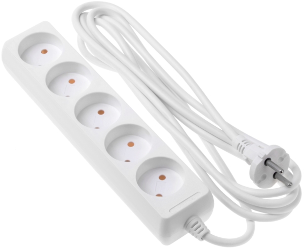 2E Network extension cord 5XCEE7/17, 2G*1.0mm, 3m, white