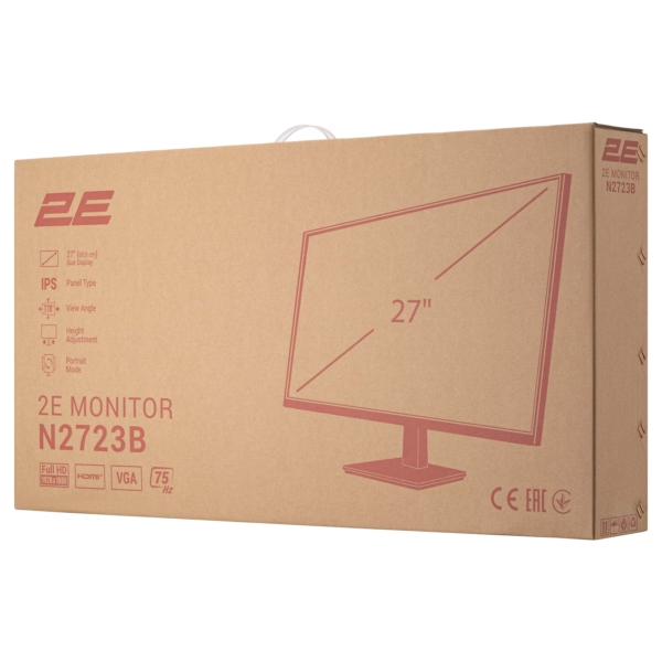 2E Монітор 27″ N2723B D-Sub, HDMI, IPS, 75Hz, Pivot