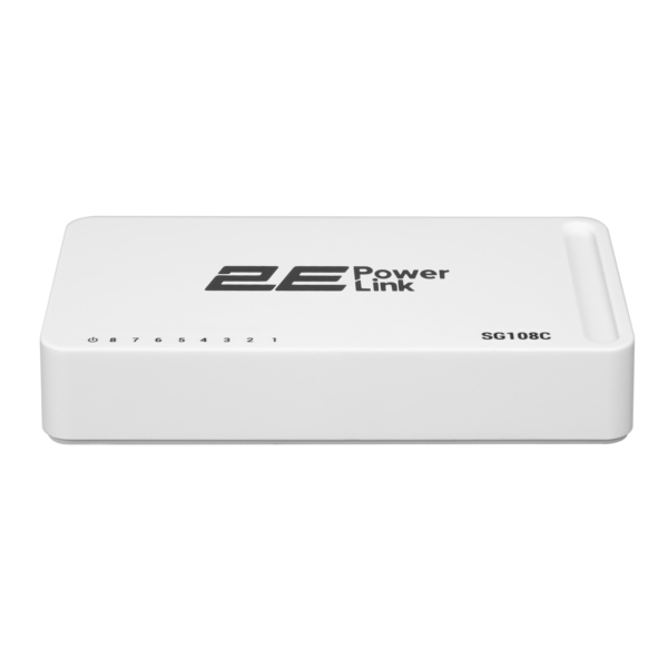 2E PowerLink SF108C 8xFE, Unmanaged desktop Switch, plastic case