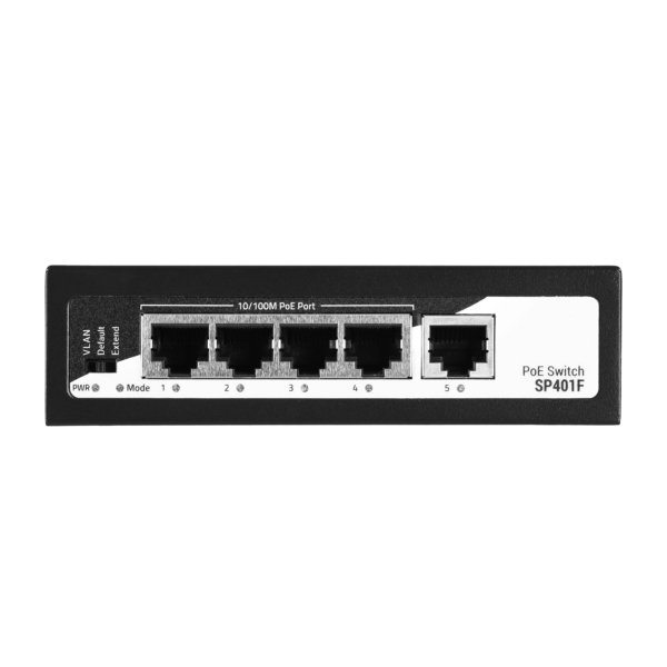 2E Комутатор PowerLink SP401F 5xFE (4x FE PoE, 1xFE Uplink, 55W), некерований