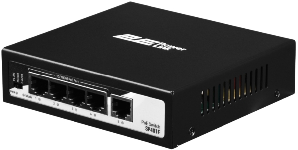 2E Комутатор PowerLink SP401F 5xFE (4x FE PoE, 1xFE Uplink, 55W), некерований