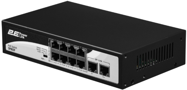 2E PowerLink SP802F 10xFE (8xFE PoE, 2xFE Uplink, 96W)